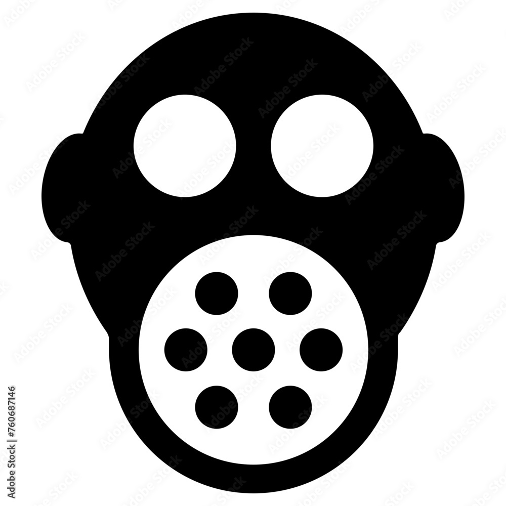 gas mask icon, simple vector design