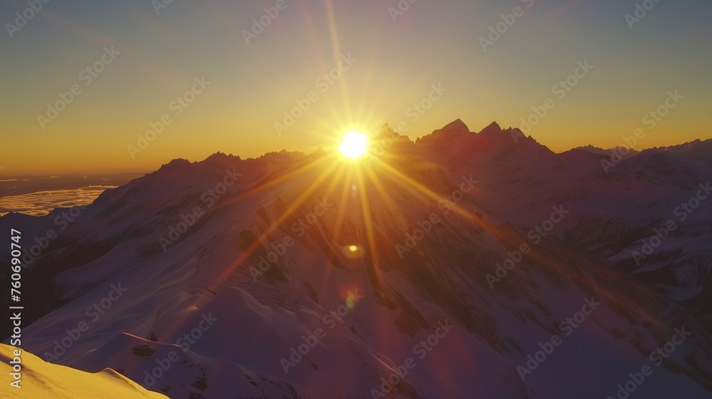 beautiful sunrise over the mountains