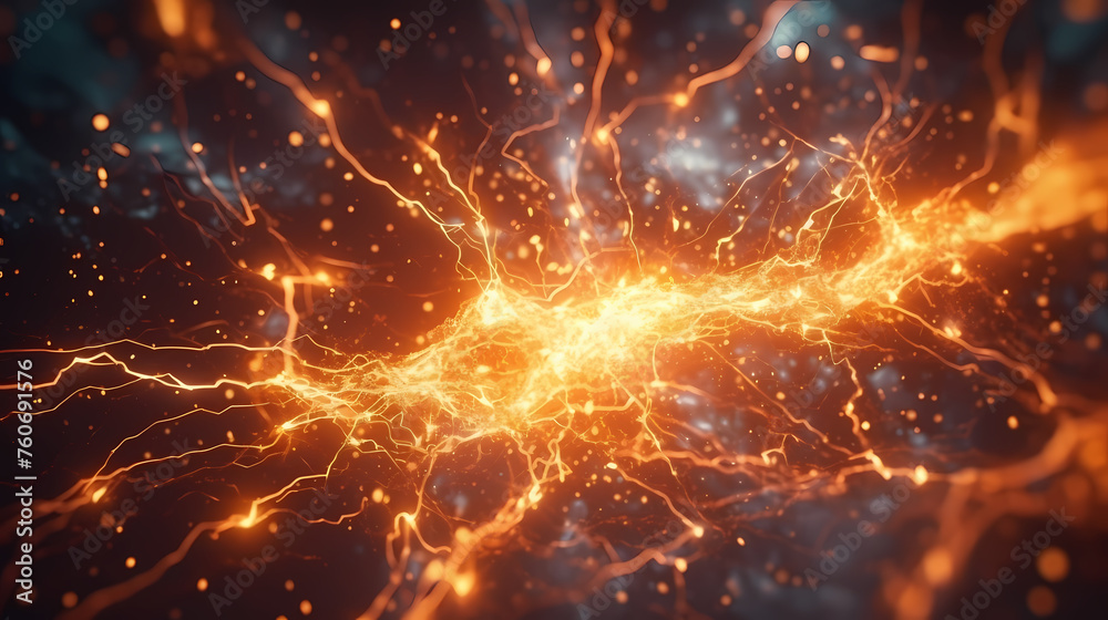Obraz premium Energy explodes as vibrant nebulae ignite the universe