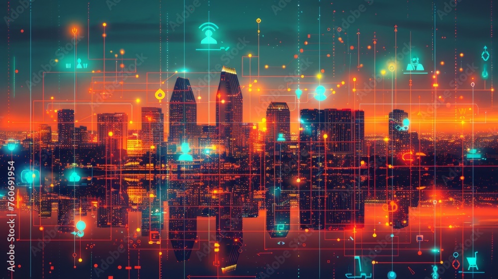 Background materials for futuristic cities with a sense of technology Background materials for futuristic cities with a sense of technology
