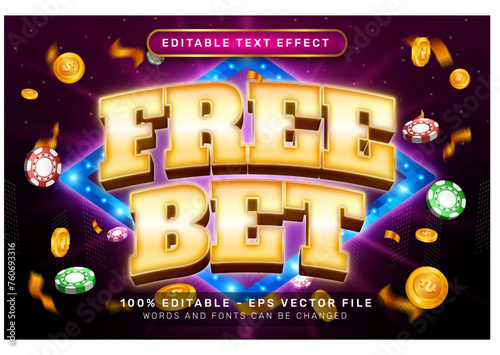 free bet 3d text effect and editable text effect with light background