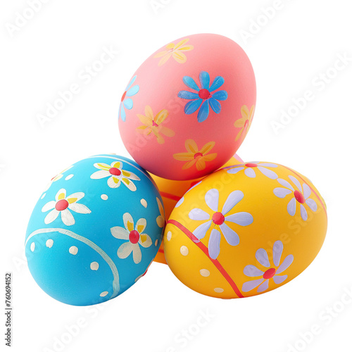 Easter eggs isolated on white or transparent background