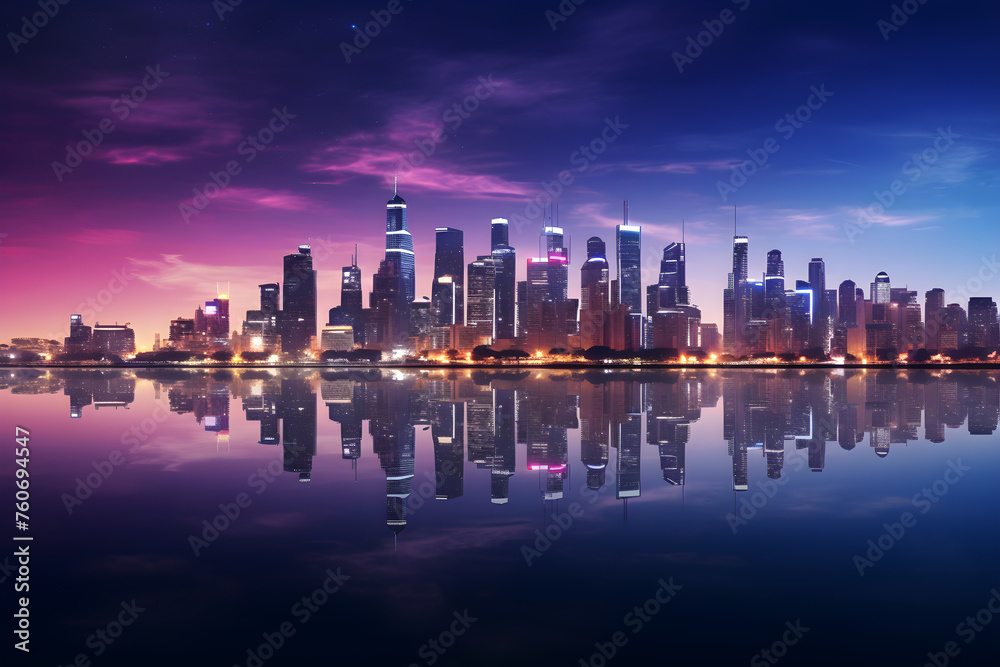 Nautical Twilight Vignettes: Transformation of a Metropolis Skyline