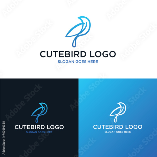 Vector line art of abstract colorful hummingbird, Colibri wall art design, minimal bird line logo icon illustration isolated on white background