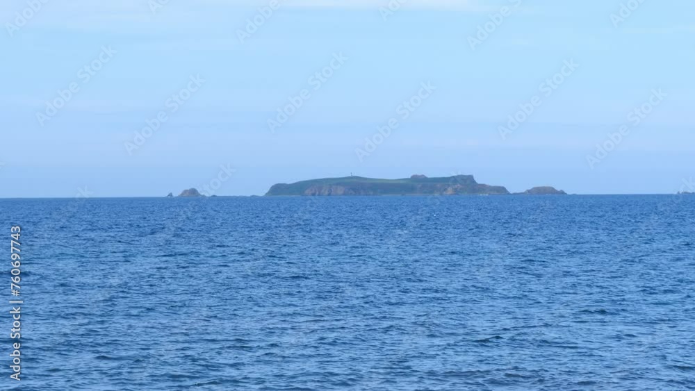 Blue sky and island landscape. Hokkaido, Rebun Island. Blue sky and island landscape. Hokkaido, Rebun Island.