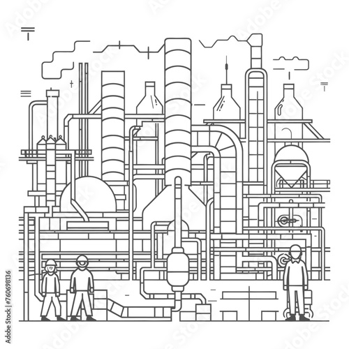 Outline illustration Celebration of International Workers Day or Labor Day Work happily and safely