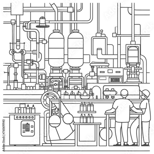 Outline illustration Celebration of International Workers Day or Labor Day Work happily and safely