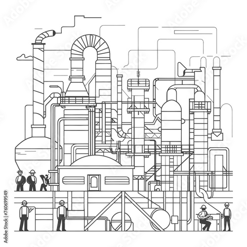 Outline illustration Celebration of International Workers Day or Labor Day Work happily and safely