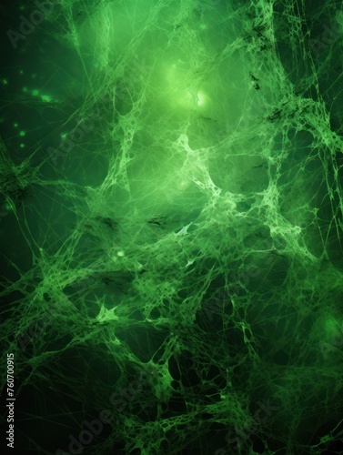 Green ghost web background image, in the style of cosmic graffiti © Zickert