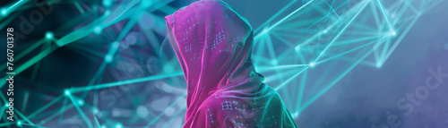 A pastel neon cloak renders the hacker invisible moving through networks undetected by spells or code