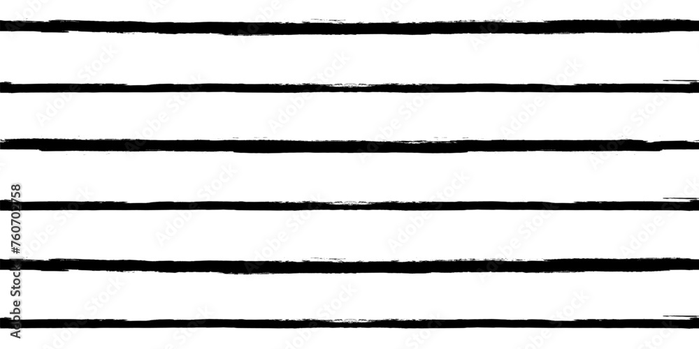 Vector striped pattern, grunge stripe seamless background, black and white brush strokes. grungy stripes, black paintbrush line backdrop - obrazy, fototapety, plakaty 