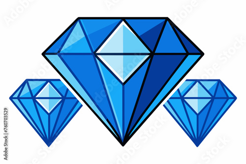 blue diamonds, simple illustrations