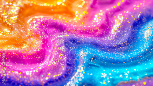 LGBT rainbow liquid with glitter