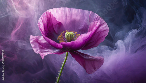 Makro kwiat, fioletowy mak