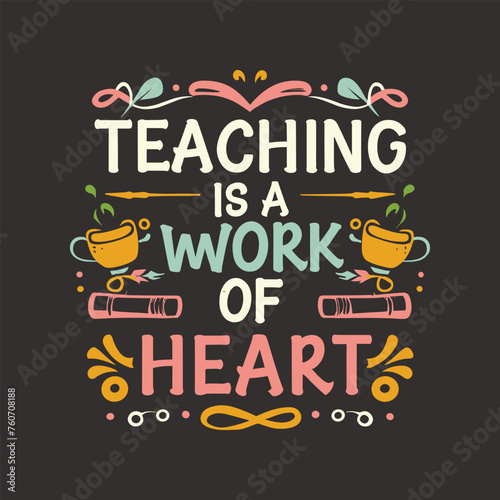 Tableau sur toile Teachers day t-shirt design template