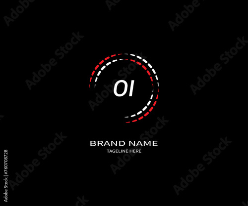 OI LETTER LOGO Design ONE BLACK BACKGROUND