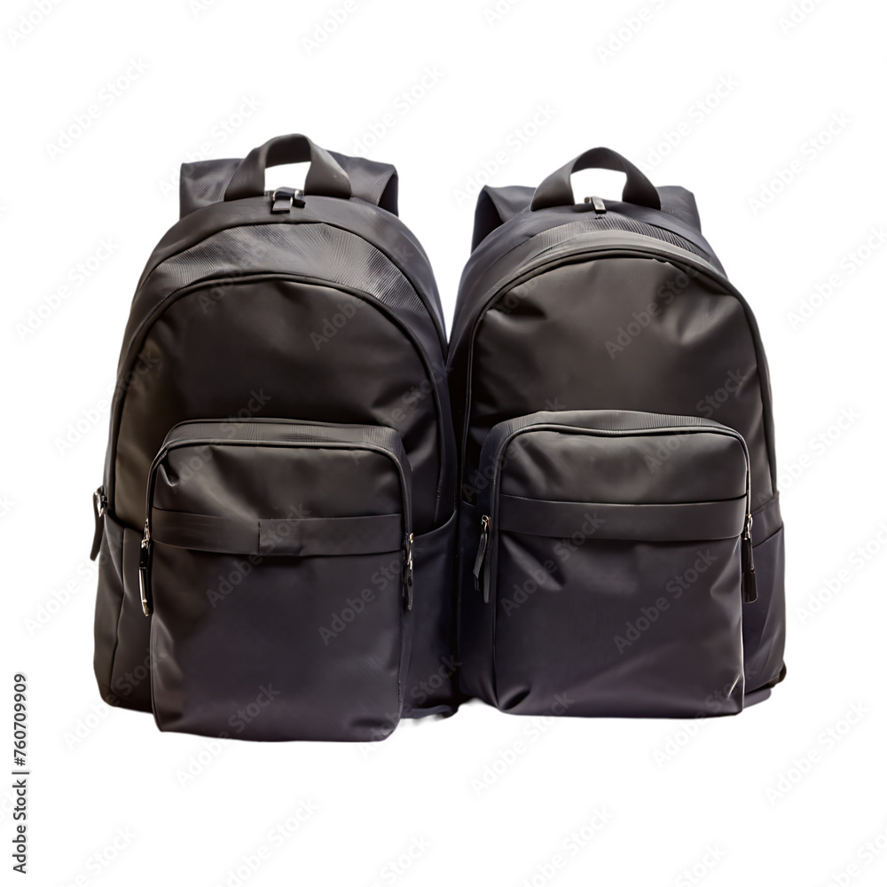Fototapeta premium image of a realistic blue and red isolated backpack on transparent background