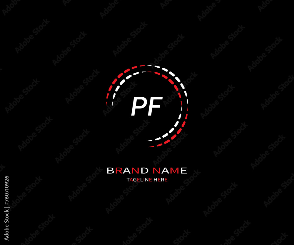 PF LETTER LOGO Design ONE BLACK BACKGROUND PF LETTER LOGO Design ONE BLACK BACKGROUND