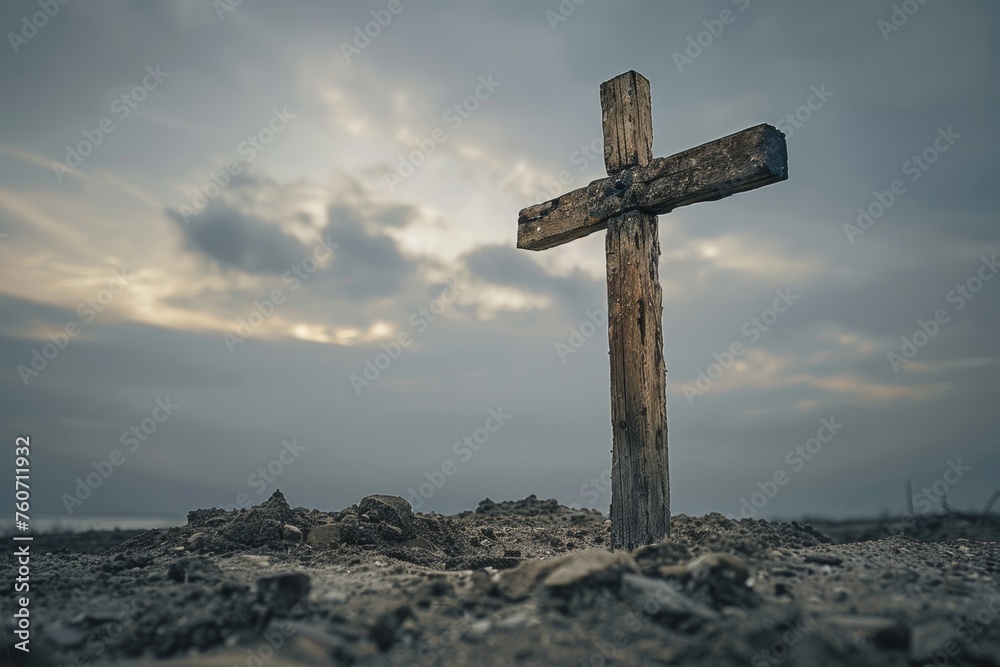 christ, lent concept minimalistic style