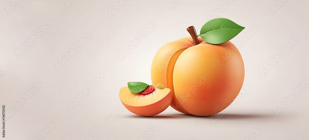 Collection of Pink Peach fruit with leaf isolated on white background, Fresh Peach on White Background With clipping path.generative by ai. Collection of Pink Peach fruit with leaf isolated on white background, Fresh Peach on White Background With clipping path.generative by ai.