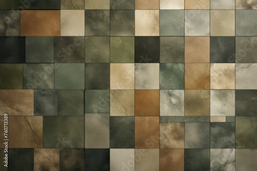 Khaki marble tile tile colors stone look, in the style of mosaic pop art © Zickert