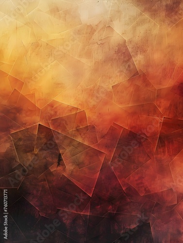 Abstract Geometric Digital Art Background in Warm Earth Tones with Textured Surface Effect