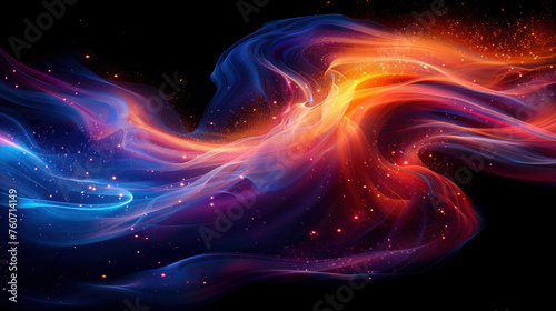 Colorful Abstract Background With Stars and Swirls