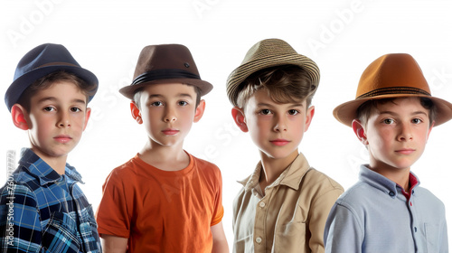 A few handsome young men wearing hats