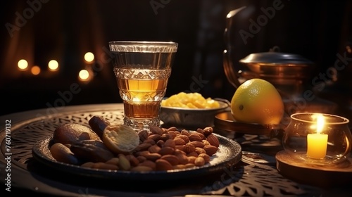 Ramadan Food Drinks on the Table Selective Focus