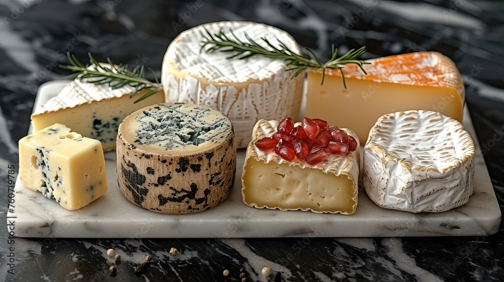 Cheese background. Beautiful assortment of cheeses and vegetables in vintage style on a marble background for design. Cheese background. Beautiful assortment of cheeses and vegetables in vintage style on a marble background for design.