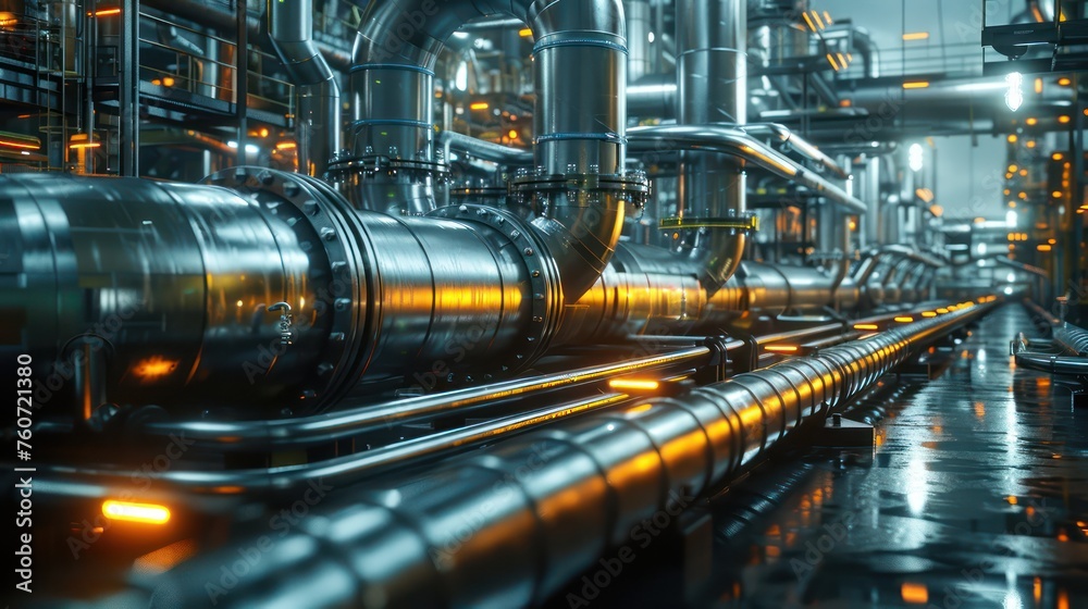 Futuristic Visualization of Petrochemical Pipeline Transport Plant
