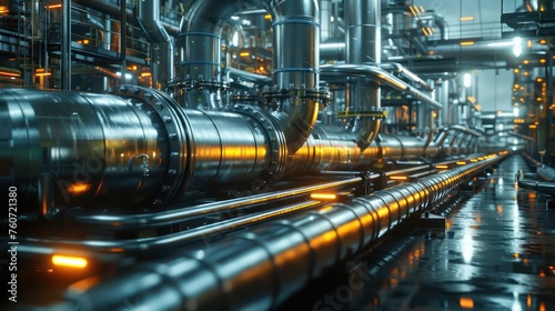Futuristic Visualization of Petrochemical Pipeline Transport Plant 