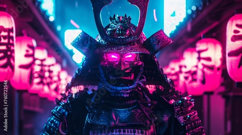 A man dressed in a cool samurai costume