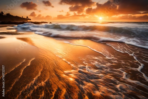 sunset on each the sea water looking soo beutiful photo