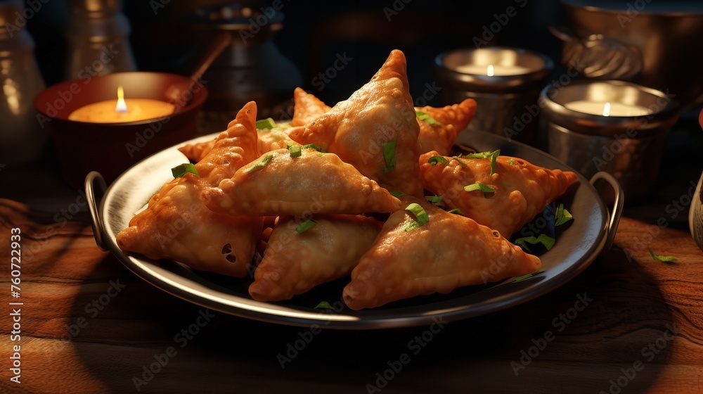 Samosas, Typical Indian and Middle Eastern Food Samosas, Typical Indian and Middle Eastern Food