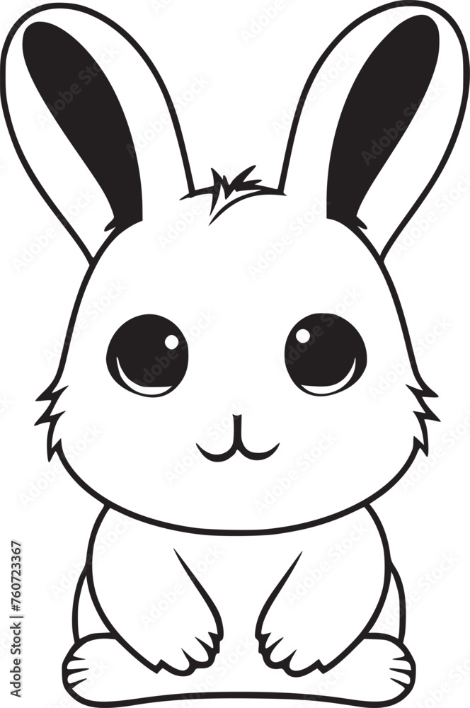 Bunny black and white vector