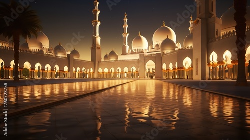 Sheikh Zayed Elegant Grand Mosque at Evening  © Ali