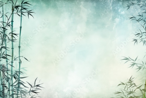 mint bamboo background with grungy text © Zickert