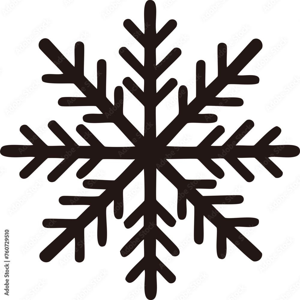 Isolated snowflake silhouette vector Isolated snowflake silhouette vector