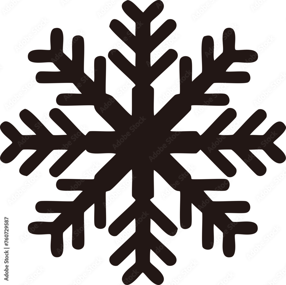 Isolated snowflake silhouette vector Isolated snowflake silhouette vector