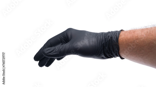 Rubber cleaning gloves isolated on white background. 