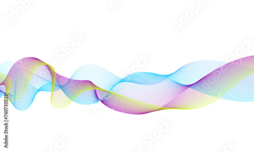 Abstract colorful glowing wave curved lines background. Abstract frequency sound wave lines and technology curve lines background. Design used for banner, template, science, business and many more.