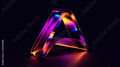 Futuristic capital letter A, for logo or drop cap use.