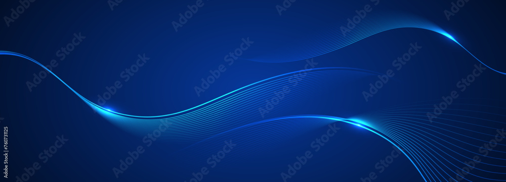 Abstract blue modern background with smooth lines. Dynamic waves. vector illustration.