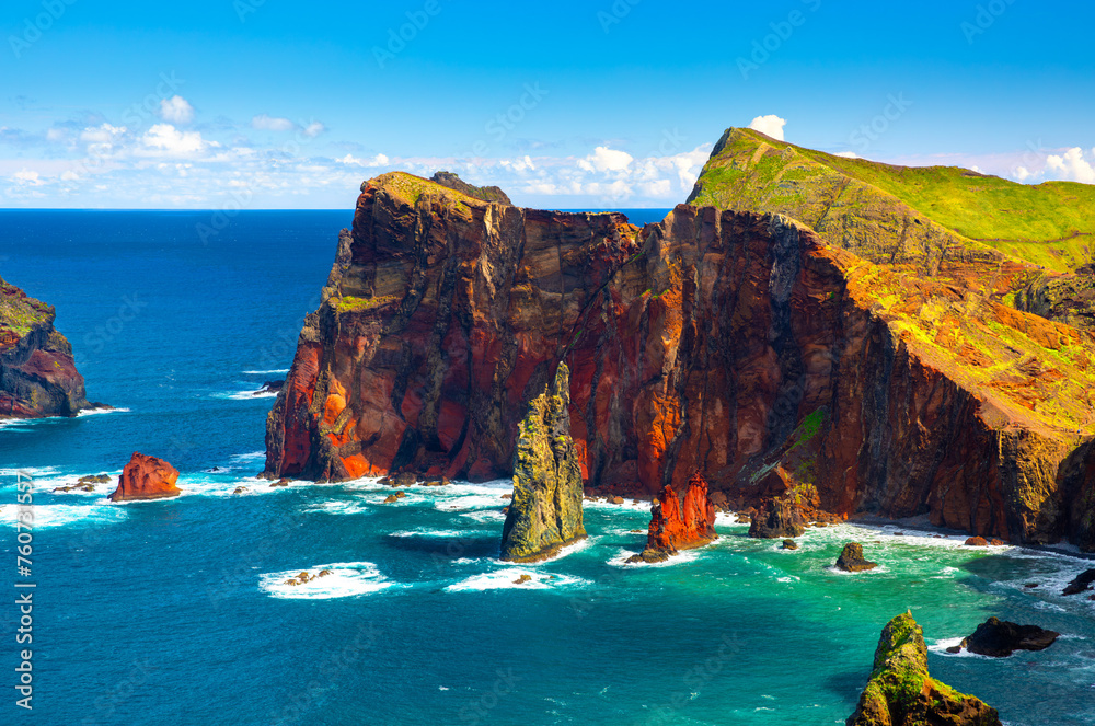 View of one of the best sights of Madeira Island. Cape Ponta de São Lourenço, Madeira Island, Portugal