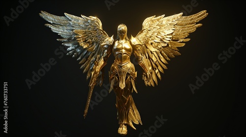 a golden statue of an angel photo