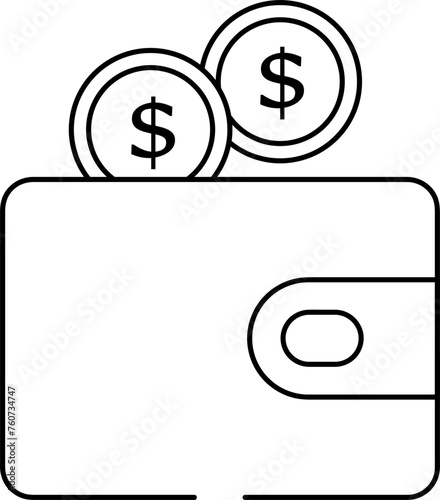 billetera con monedas cayendo en ella 