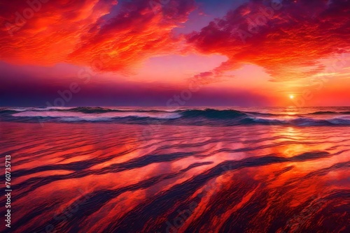 sunset on the beach © Adeel