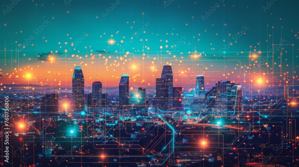 Background materials for futuristic cities with a sense of technology Background materials for futuristic cities with a sense of technology
