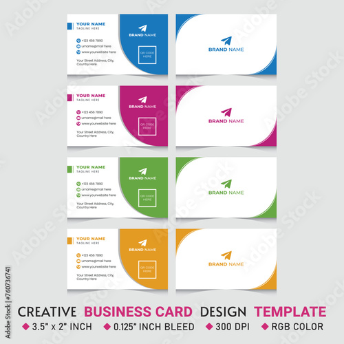 Minimalist Corporate Unique and Creative Vector EPS Business Card Template Design, Brand Identity, Corporate Identity, Company Identity, qr code design, Business Identity - Business Card 05